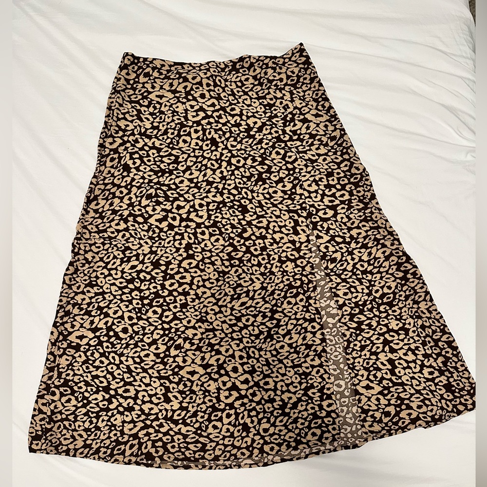Print Split Thigh Skirt